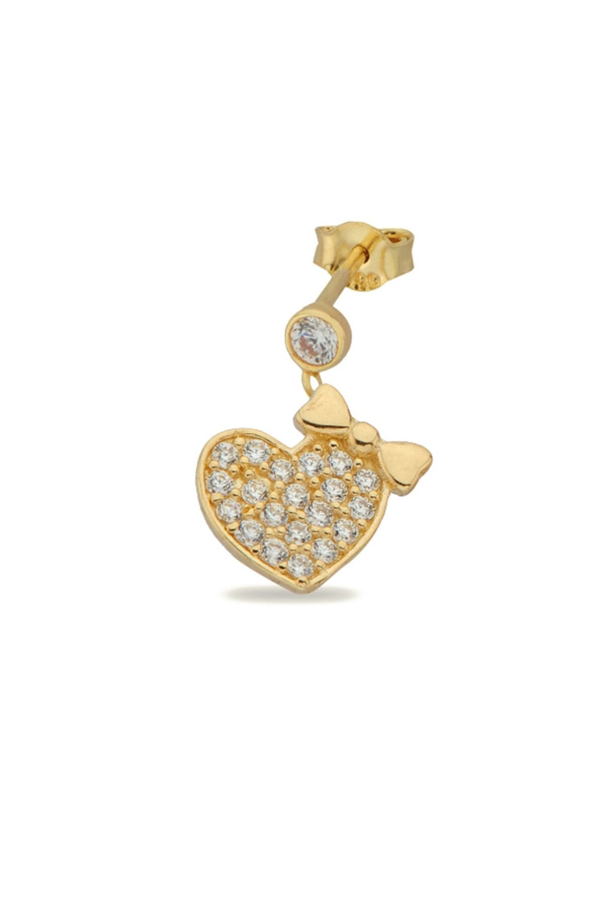 14K Gold | Ohrstecker mit Herz Zirkonia KP0049B