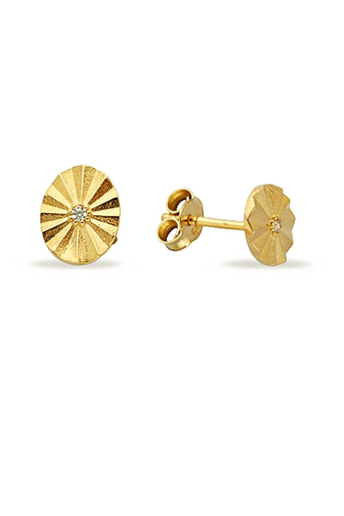 14K Gold | Ohrstecker mit Creole KP504