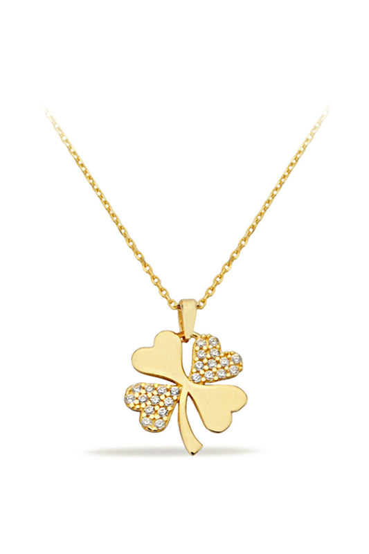 14K Gold | Halskette mit Kleeblatt K3057