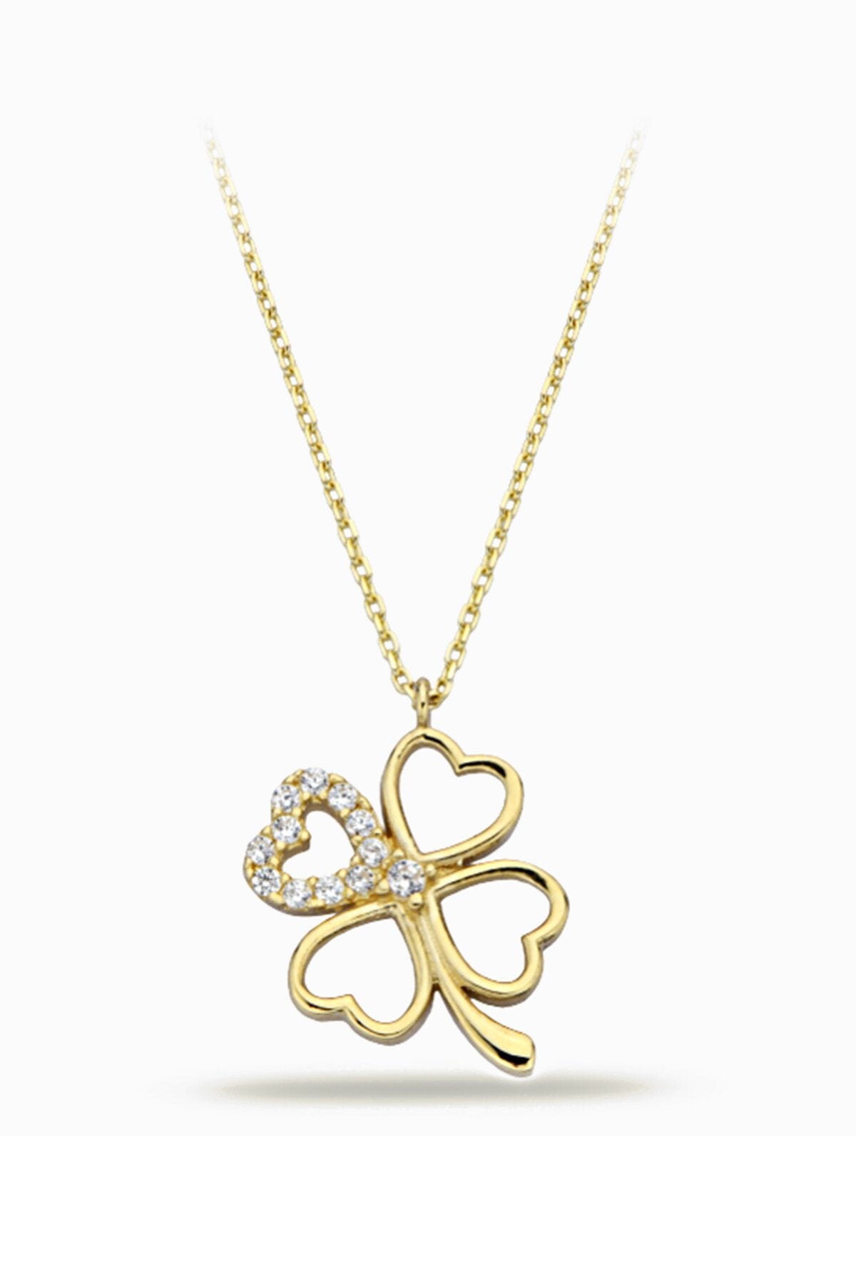 14K Gold | Halskette mit Kleeblatt K3435