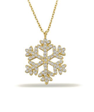 14K Gold | Halskette mit Schneeflocke K0322