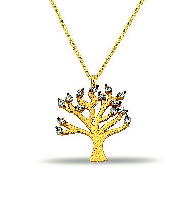 14K Gold | Halskette mit Zirkonia K0525A