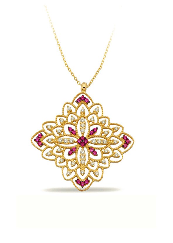 14K Gold | Halskette mit Zirkonia K1034A