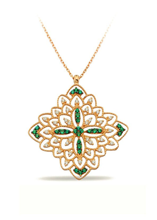 14K Gold | Halskette mit Zirkonia K1034B