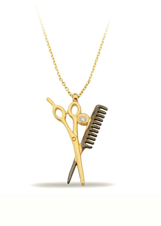 14K Gold | Halskette mit Friseur K1066