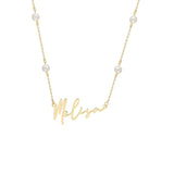 Signatur Namenskette mit Perlen