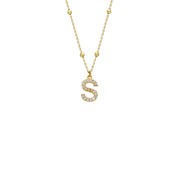 Zirkonia Vintage Letter Necklace (7068232843309)