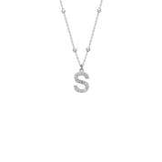Zirkonia Vintage Letter Necklace (7068232843309)
