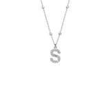 Zirkonia Vintage Letter Necklace
