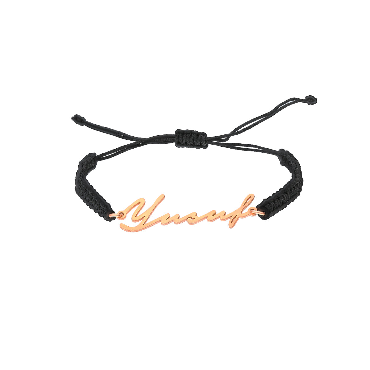 Signatur Armband mit schwarzes Seil (7067686567981)