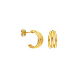 Dreispurig hoop Ohrring