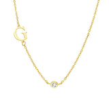 GEBURTSSTEIN HALSKETTE MIT INITIALIEN