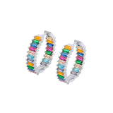 Baguette Colorfull Creolen Ohrring