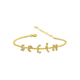 Burma Armband mit Zirkonia Buchstaben Gothic