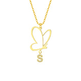 Butterfly Kette mit Wunschbuchstabe