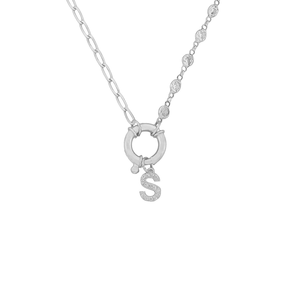 Chain Design Diamond Zirkonia Buchstaben Halskette (7017437921325)
