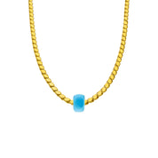 Gersten Halskette mit Blauen Stein (7017583214637)