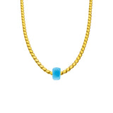 Gersten Halskette mit Blauen Stein