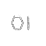 Hexagon Zirkonia Ohrring