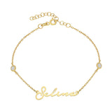 SIGNATUR NAMENSARMKETTE MIT ZIRKONIA STEIN