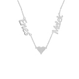 Namenskette mit 2 Wunschnamen + Herz