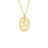 Oval Zirkonia Buchstaben Kette