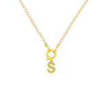 Pearl Chain zirkonia Buchstaben Halskette