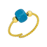 Spirale Ring mit Blauen Naturstein