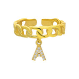 Zirkonia Buchstaben Ring