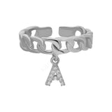 Zirkonia Buchstaben Ring