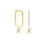 Collage zirkonia Buchstaben Ohrring