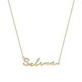 Waagerechte Zirkonia Signatur Namenskette