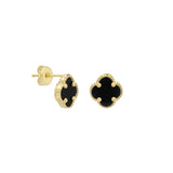 SCHWARZE OPAL KLEE OHRSTECKER