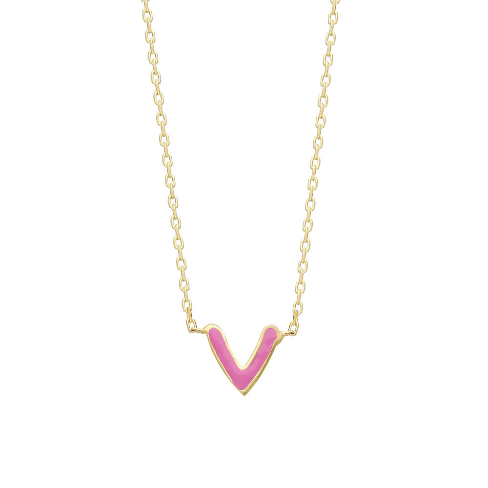 MINIMAL COLORFULL HEART NECKLACE (8453591826775)
