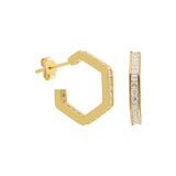 Fünfeckige Ohrring mit Zirkonia