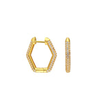 Hexagon Zirkonia Ohrring